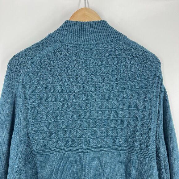 Tommy Bahama Sweater Size XL Mens Seaway Teal Sorrento Beach Button Mock Henley - Picture 6 of 8